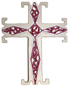 croce europea 26,5x24 2014 legno firma sotto la base Chiesa S Stefano Serravalle p se