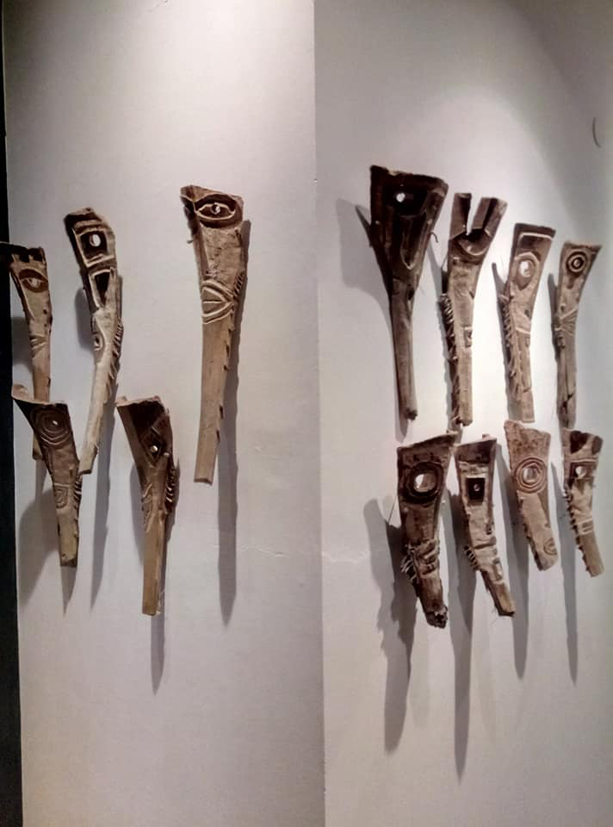 filippo biagioli maschera in legno di palma mediterranea mostra onzo 2