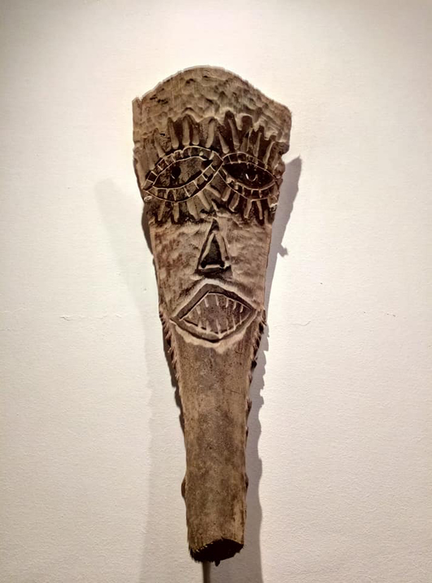 filippo biagioli maschera in legno di palma mediterranea mostra onzo 4