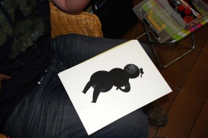 libreria del fumetto  pescia elefante maurizio santucci alias bombo e un suo disegno