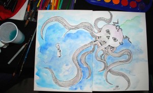 ludicomix 2012 filippo biagioli disegno acquerello kraken cosplay su volume criba