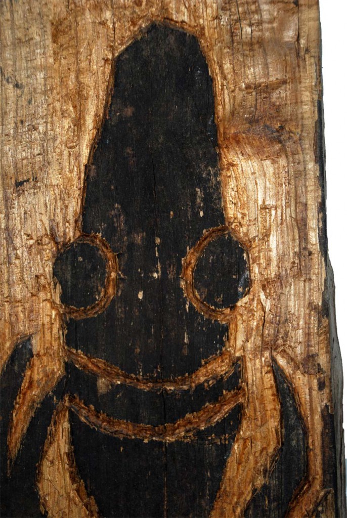filippo biagioli pannello rituale in legno in vendita particolare testa ritual wood panel for sale head